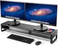 Vaydeer 2 Tiers Dual Monitor Stand Aluminum Monitor Riser with Wireless Charging and 4 USB 3.0 Hub Ports Metal Strong&Sturdy for PC Monitor Laptop Computer TV Printer Space Saving Desk Organizer