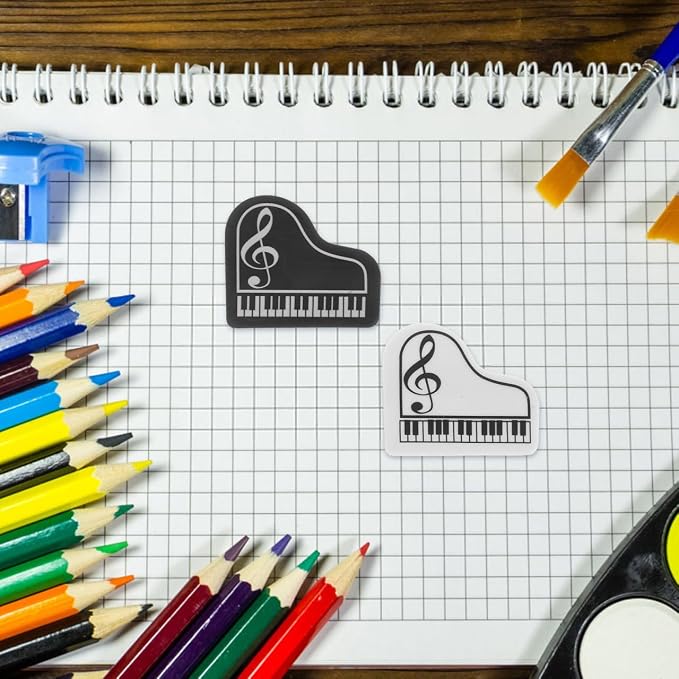 Milisten Piano Shaped Erasers 20 pcs Small for Students Classroom Rewards School Supplies Homework Correction Cute Party Favors 1.77 X 1.49 X 0.78 in