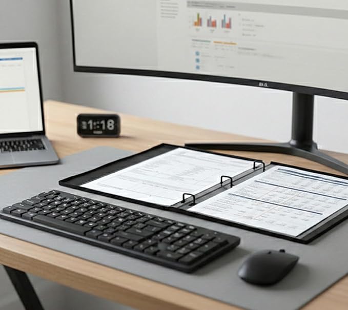 UniKeep 3 Ring View Binder - Binder Case is Fully Enclosed - Available in White, Clear, or Black and in Different Spine Sizes (Pack of 3, Black, 0.5 Inch)