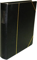 Corpkit 3-Ring (1 1/2") VP Binder - Heavy Duty, Imitation Leather Minute Book, Optional Gold Stamping with Corporate or Company Records (Black)