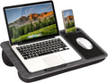 LAPGEAR Home Office Lap Desk – Gray Woodgrain, Fits 15.6” Laptops