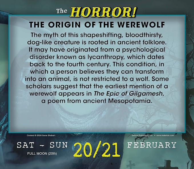 The Horror! 2027 Daily Desk Calendar: Boxed Page-a-Day Scary Movie & Trivia Calendar with Day-to-Day Frightening Facts for Horror Fans & Fright Fanatics