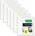 Five Star 3-Ring Binder + Study App, 6 Pack, 1 Inch Binder with D Rings and Customizable Clear View Cover, 225 Sheet Capacity, White (261440B-ECM)