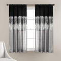 Lush Decor Night Sky Window Curtain Panel, Single 42"W x 63"L Black & Gray - Sequin Backdrop Curtain - Room Darkening Curtains For Bedroom - Glam Decor
