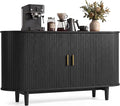VASAGLE Storage Cabinet, Sideboard with Adjustable Shelves | Mid-Century Modern Buffet Cabinet, 55.1 x 15.7 x 29.5 Inch, for Living Room, Ebony, MIRIANA Collection ULSC631BE01