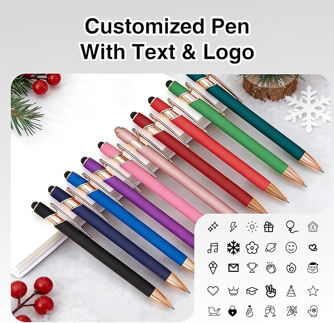 CRME Bulk Custom Pens Personalized Customized Engraved Writing Pen with Name Logo Retractable Ballpoint Pens Black Ink for Back to School,Home,Office,Teacher Supplies Metal Material Wine Red Pen