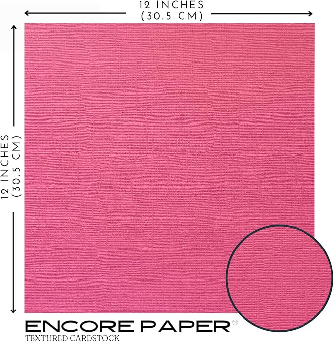 Rose Topaz—12x12 Textured Cardstock | 80lb Textured Pink Scrapbook Paper | Premium Cardstock for Cricut Cutting | 25 Sheets