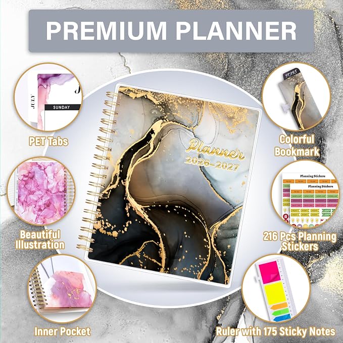 Planner 2026-2027, 18 Months Academic Daily Weekly Monthly Calendar Planner