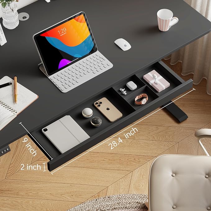 Under Desk Storage Drawer, Shallow Under Desk Drawer Organizer (Black 23.5 inch)