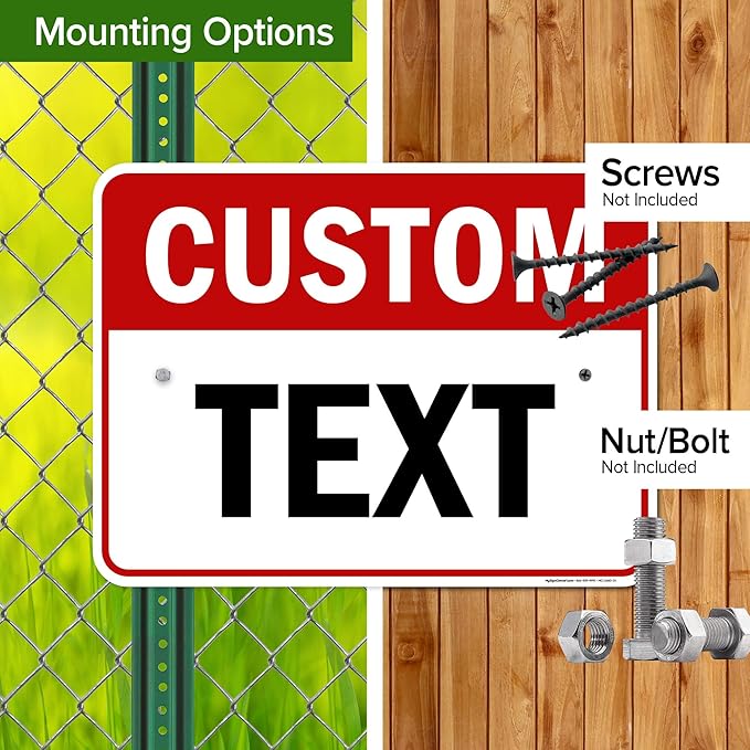 Custom Sign, Custom Sign for Business, Indoor/Outdoor use. 18x24 Inches, Rust Free .063 Aluminum, Fade Resistant, Made in USA by My Sign Center (Header)