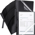 Maitys 80 Pack Durable Clear Report Covers with Clip 11 x 9 Inch Resume Portfolio Folder Letter Size Presentation Folder Transparent Front Report Blinder Interview School Business Student (Black)