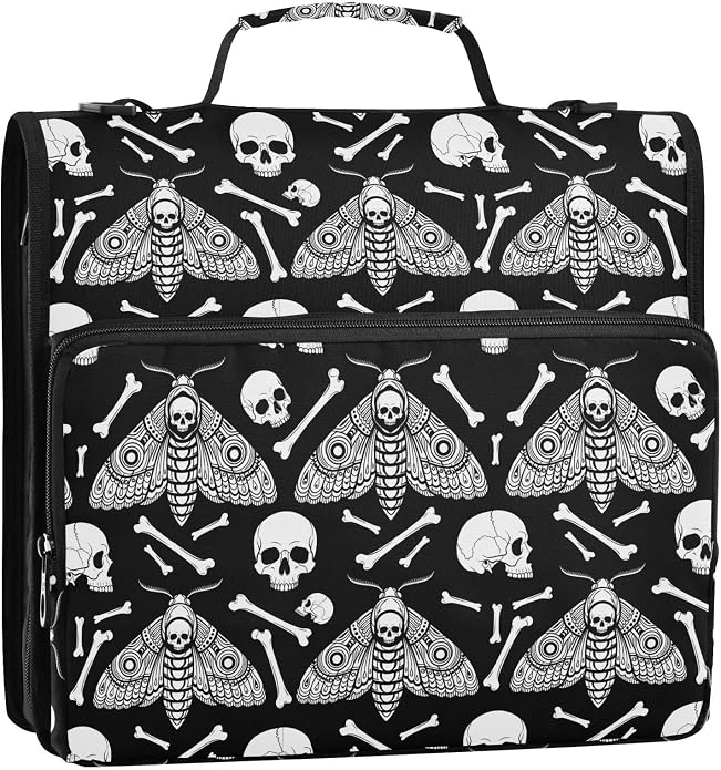 Zipper Binder Bag 3 Ring File Folder Portfolio Organizer Zippered Binder Bags with Strap Fits Laptop Women Men