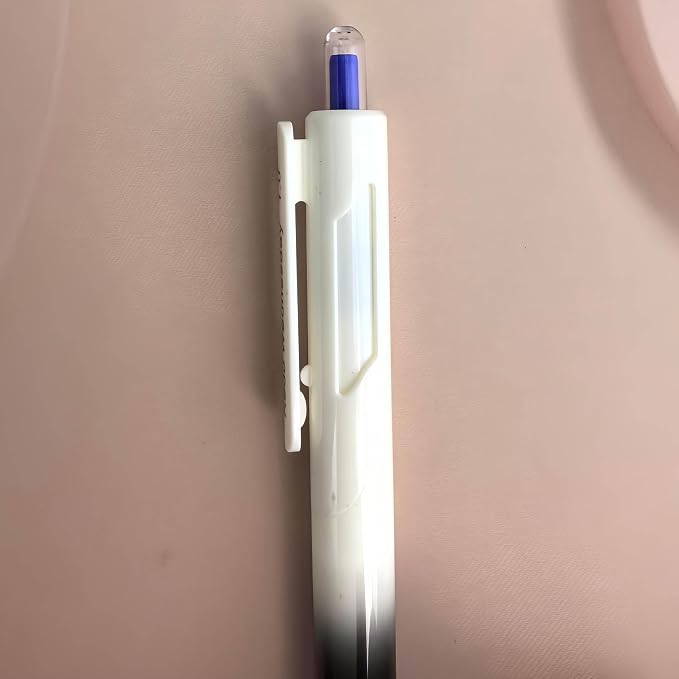 Fengtaiyuan Retractable Gel Pens, 1.0mm Bold Point Quick Dry True Blue Ink, 6 Pack, Gradient Black-White Barrel with Ergonomic Non-Slip Grip, Smooth Writing for Color Coding Grading Office School