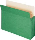 Smead File Pocket, Straight-Cut Tab, 3-1/2" Expansion, Letter Size, Green, 25 per Box (73226)