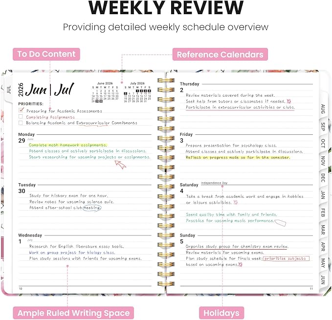 ZOTIA Planner 2026-2027 Weekly & Monthly Calendar Planner Jul 2026-Jun 2027
