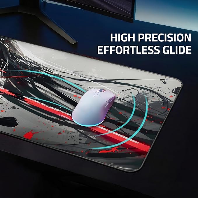 XXL Anime Gaming Mouse Pad 35.4 x 15.7 inch - Water-Resistant | Stitched Edges - Large XL Mousepad for Desk - Gamer Accessories Big Full Deskpad Mat Game Mousepads Deskmat
