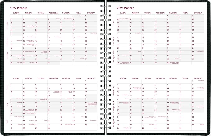 Brownline® 2027 DuraFlex Weekly Planner, Appointment Book, 12 Months, January to December, Twin-Wire Binding, 11" x 8.5", Black (CB950V.BLK)