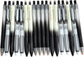 Fengtaiyuan Retractable Gel Pens, 0.5mm Black Ink ST Fine Point, Quick Dry No Smudge 3 Styles (Silent Click/Ergonomic Triangular Grip) for School Office Exam Note Taking, 18 Pack