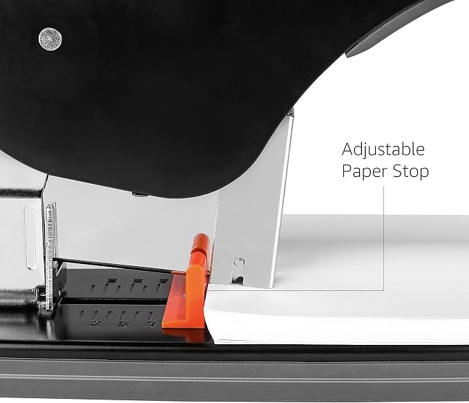 Amazon Basics Effortless Heavy-Duty Stapler, 210 Sheets High Capacity, Large Office Stapler with 1000 Staples, Black