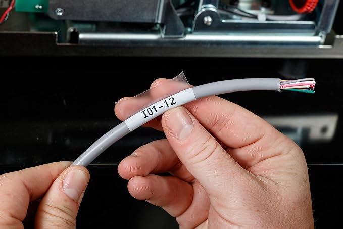 Brady Authentic (M21-1000-427) Self-Laminating Wire Wrap for Control and Electrical Panels, Datacom Cable Labeling, Black on White-For M210, M210-LAB, M211, BMP21-PLUS and BMP21-LAB Printers, 1"W 14'L