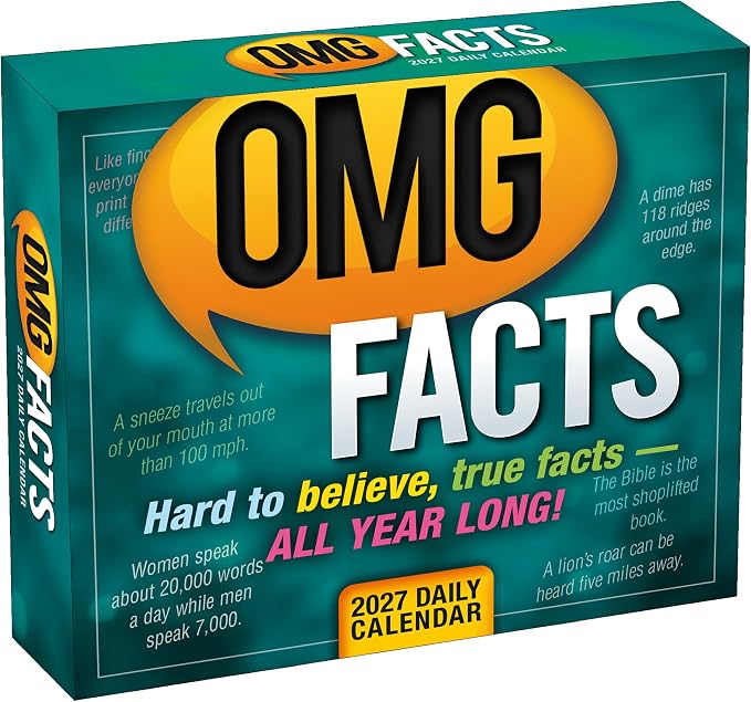 OMG Facts 2027 Daily Desk Calendar: Boxed Page-a-Day Trivia Calendar with Day-to-Day Hard-to-Believe Facts, Weird Truths & Bizarre Realities
