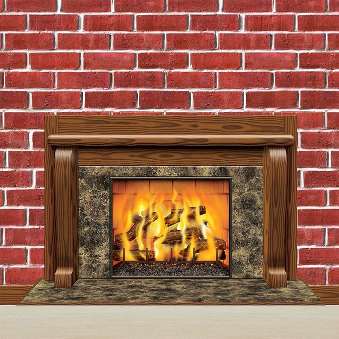 Beistle S20193AZ2 Fireplace Insta-View 2 Piece, Multicolored
