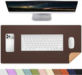 AFIING Cork Desk Mat, Coffee, 23.6" x 13.7",Desk Pad Protector | Dual-Sided & PU Leather, Waterproof, Non-Slip for Mouse Pad, Writing, Home Office& Laptop