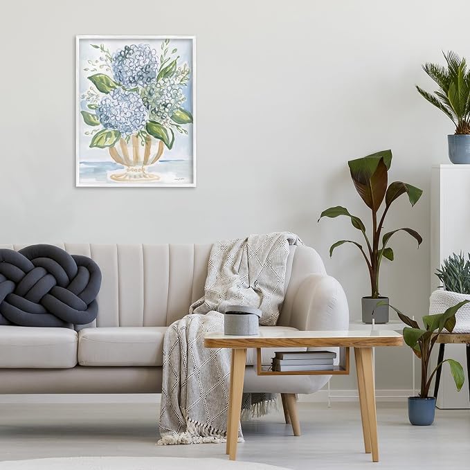 'Serena Pastel Hydrangea Bouquet'| Framed Giclee Art | Stupell Industries | White, 16 x 20 Inches, Easy to Hang and Sturdy, Made in USA, by Haley Knighten