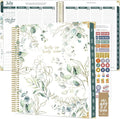 bloom daily planners 2026-2027 Hardcover Academic Year Goal & Vision Planner (July 2026 - July 2027) - 13 Months Agenda - Monthly & Weekly Calendar Organizer - 7.5" x 9" - Eucalyptus, White