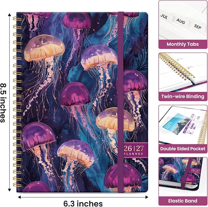 Planner 2026-2027, Monthly & Weekly Jul 2026-Jun 2027 Planner Calendar