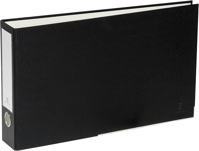 3-Ring Premium Ledger Binder for 11" x 17" Paper - Black, by Bindertek | 2" Spine Width, 325 Sheet Capacity, 1.25" D-Rings, Linen-Textured Covers, Steel Reinforced Edges, Spine Label Included