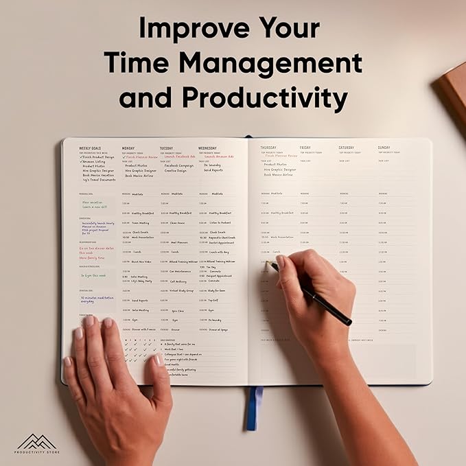Hourly Planner & Appointment Book (8.5” x 11”) - Premium Hourly Planner with Daily Schedule & 30-Minute Time Slots for Better Time Management by PRODUCTIVITY STORE (A4, Brown)