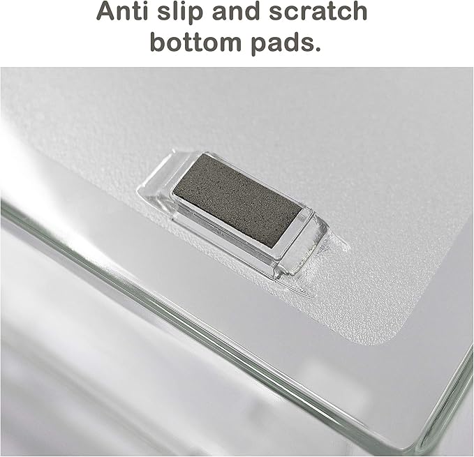 Acrimet 3 Tier Paper Tray Organizer, Letter Size Desk File Organizer Clear | Stackable plastic desktop storage for documents, mail, folders, home office, school and classroom organization and paperwork