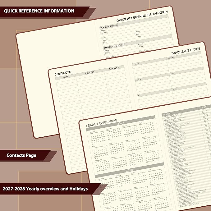 Vondafe 2027 Planner Weekly and Monthly, Jan. 2027 - Dec. 2027, 9" x 11"