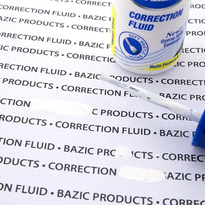 BAZIC Metal Tip Correction Pen & Correction Fluid (2/Pack) (Case of 144)