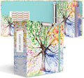 3 Ring Binder 3 Inch Ring, Three Ring Binders for Letter Size 11" x 8.5" with 6-Tab Dividers, 2 Pockets, Binder with Clip for School and Office Supplies-Tree Seasons