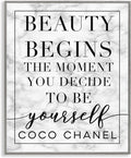 Beauty Begins Inspirational Quote, 16 x 20 Inch Framed Giclée Print | Stupell Industries · By Lil' Rue · Ready to hang · Giftable accent for home refresh · Made in USA