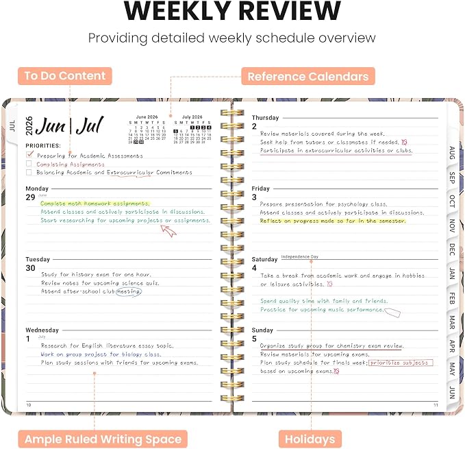 ZOTIA Planner 2026-2027, Jul 2026-Jun 2027 Weekly & Monthly Calendar