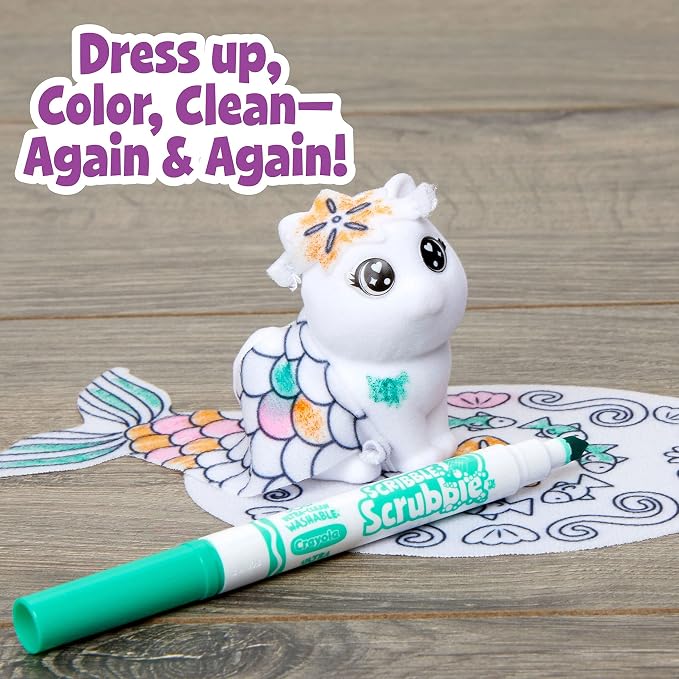 Crayola Scribble Scrubbie Pets Scented Spa, Animal Toy Playset, Includes Washable & Scented Markers, Gifts for Girls & Boys, Ages 3+ | Includes Washable & Scented Markers, Gifts for Girls & Boys, Ages 3+