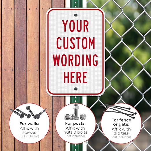 Custom Sign, Personalized Metal Signs, Customize for Office, Business, Workplace, Office, Home, Airbnb, Delivery Signs, 12x18 Inches, 3M EGP Reflective .063 Aluminum, Made in USA