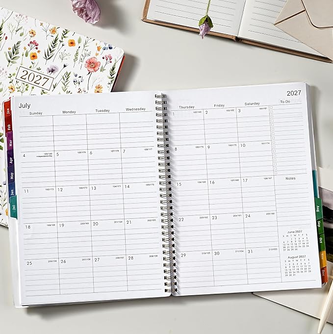 2027 Planner for Office, School, Home, Spiral Bound Weekly Monthly Calendar