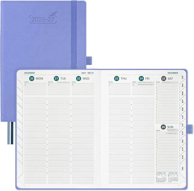 BEZEND Planner 2026-2027 Weekly and Monthly, Hourly Timeslot (A5-6"x8.5")