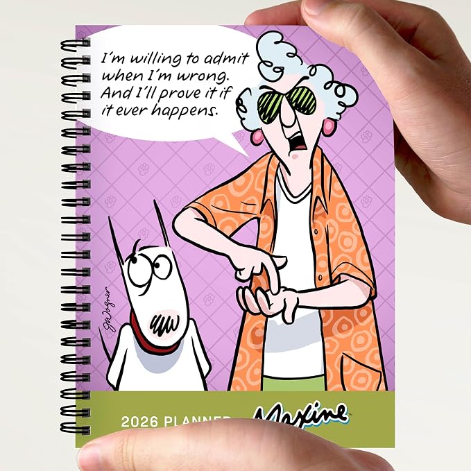 TF Publishing 2026 Maxine Medium Weekly Monthly Planner with 12-Month Calendar Grid, Goals and Task Trackers - Weekly Schedule Planner w/Priority List Section and Stickers - 6.5in x 8in