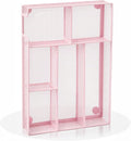 Desk Drawer Organizer, Office Drawer Divider Organizer Tray with 6 Compartments, Metal Mesh Desktop Organization and Accessories for Stationery Makeup Kitchen Toolroom School ＆Office (Large-Pink)