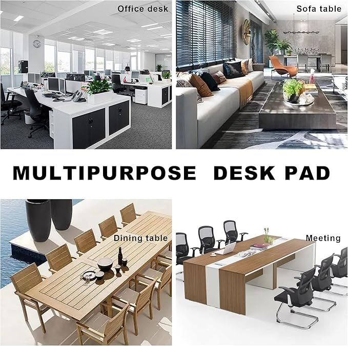 CENNBIE 71" x 35.5" Leather Desk Mat, Extra Large Desk Pad Blotter Protector, Extended Non-Slip Table Pad, Waterproof PU Leather Desk Mat on top of desks Large for Office and Home (Black)