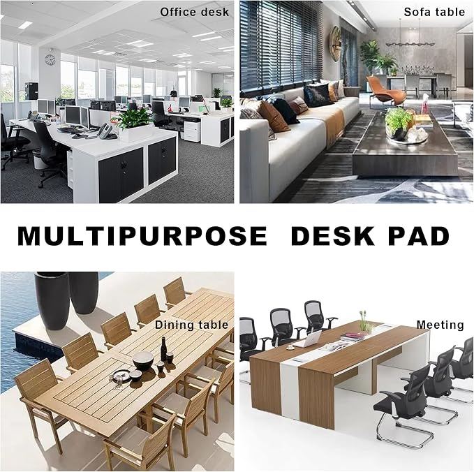 CENNBIE 78.7" x 39.4" Leather Desk Mat, Extra Large Desk Pad for Full Desk | Premium Stitched Edges Resist Wear. Waterproof, Non-Slip & Easy To Clean. Protects Desk From Scratches. For Office & Home.