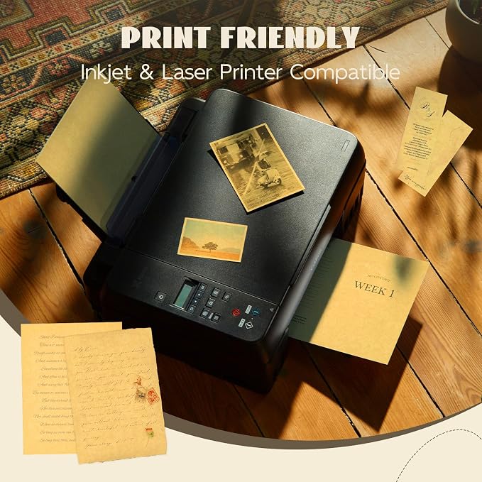 100 Sheets Yellow Cardstock 8.5 x 11, 65lb Yellow Parchment Card Stock | Goefun 180 gsm, Parchment Printer Paper for Printing, Writing, Crafts, Scrapbooking