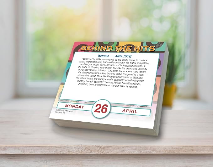 Behind the Hits 2027 Daily Desk Calendar: Boxed Page-a-Day Music Trivia Calendar with Day-to-Day Stories Behind Legendary Songs & Chart-Topping Moments