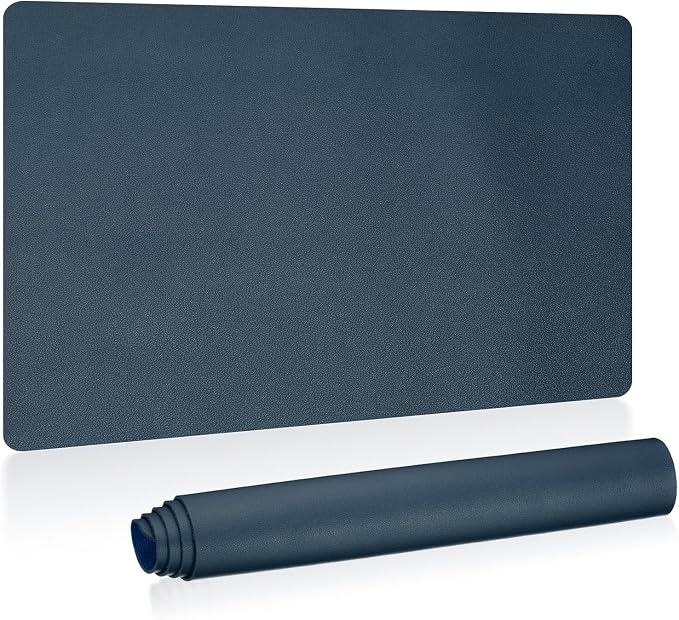 PATIKIL Desk Mat, 24x13, Non-Slip Waterproof PU Leather Pad, Dark Blue