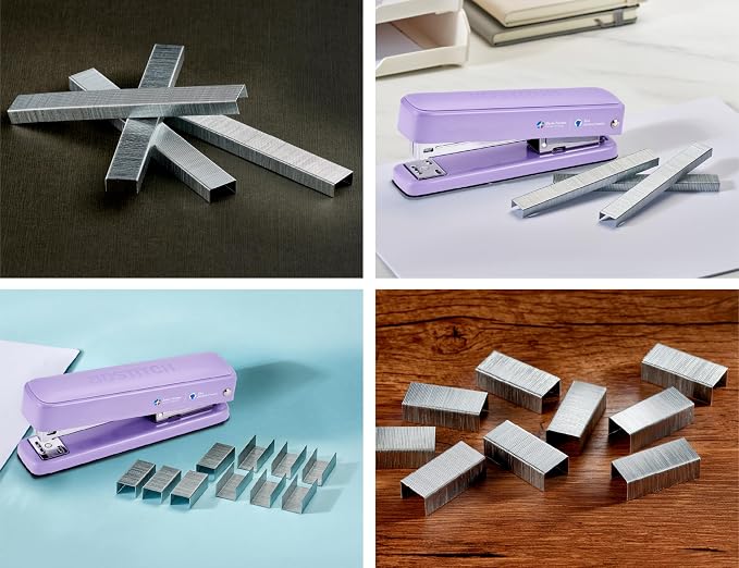Bostitch Titan Heavy Duty Metal Stapler, 50 Sheet Capacity with 1250 Staples and Ergonomic Staple Remover, Jam Free Stapling, Full Strip Stapler for Desk, Office and Classroom, Purple